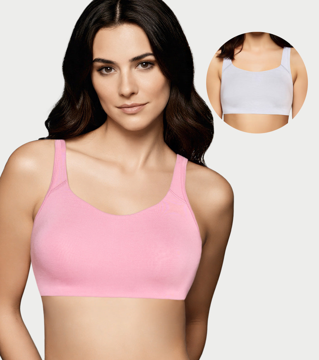 Enamor Bamboo Cotton IB06, Women's Pop-on Bra - 3X Softer, 4X more Absorbent & Antimicrobial, Non-Padded, Wirefree, High Coverage (Pale Grey/Rose Blush)