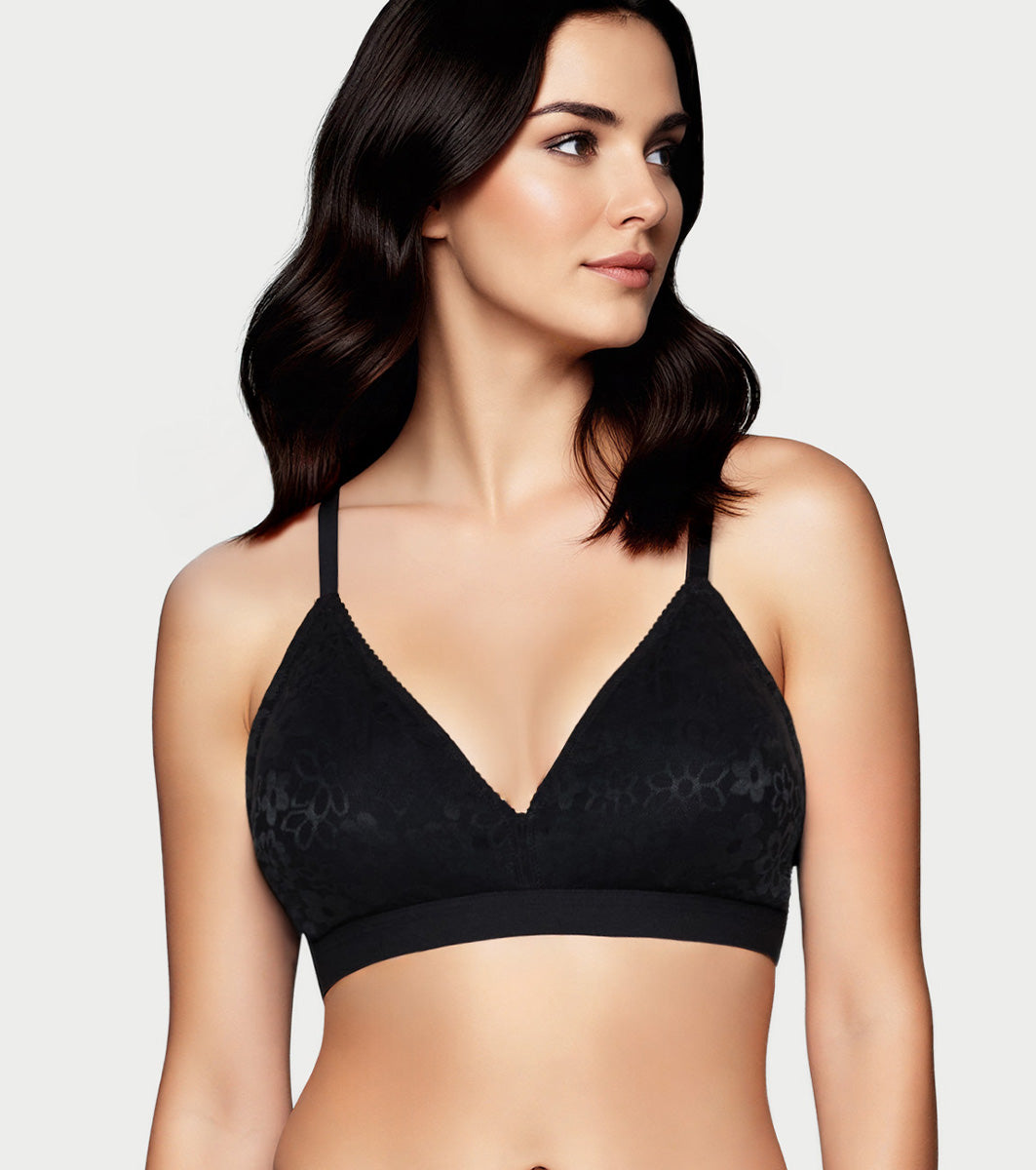Enamor SMB04 Plunge Cup Non-Wired Bra, High Coverage (Black)