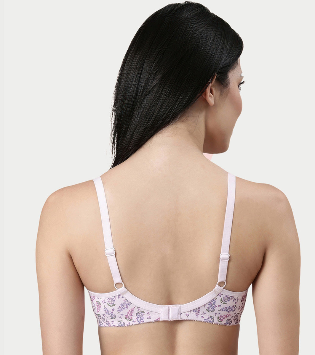 Enamor Innovations Fabcool Encircled Side Support Shaper, Non Padded, Wirefree, High Coverage, Women's Cotton Everyday Bra - A042 (Available in Plus Sizes) (Lupine Print) - Image 2