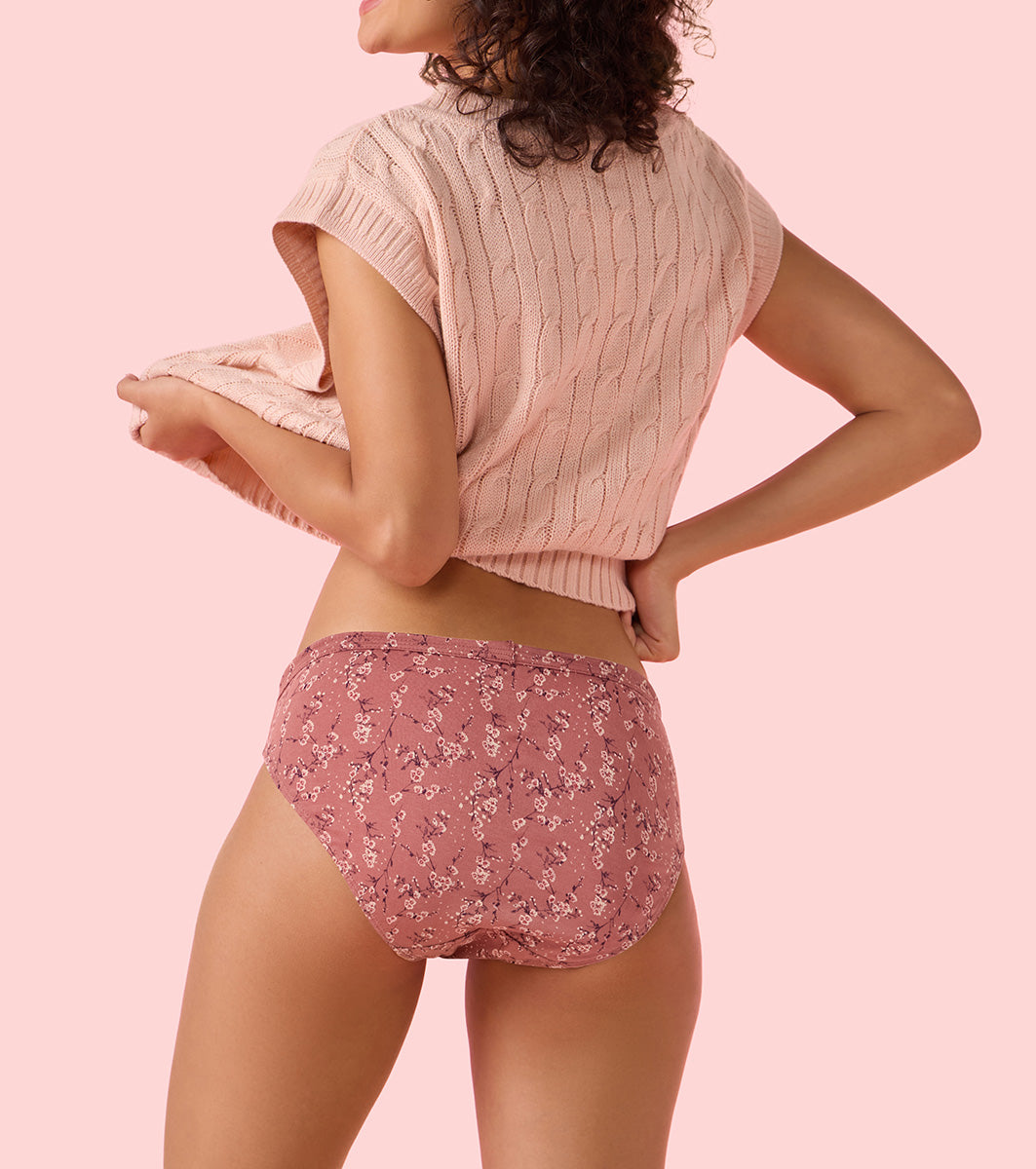 Enamor CH09 Chic Cotton, All Day Comfort, Mid Waist Hipster Panty for Women - Inner Elastic, Full Coverage - Pack of 3 (Multicolorprint) - Image 3