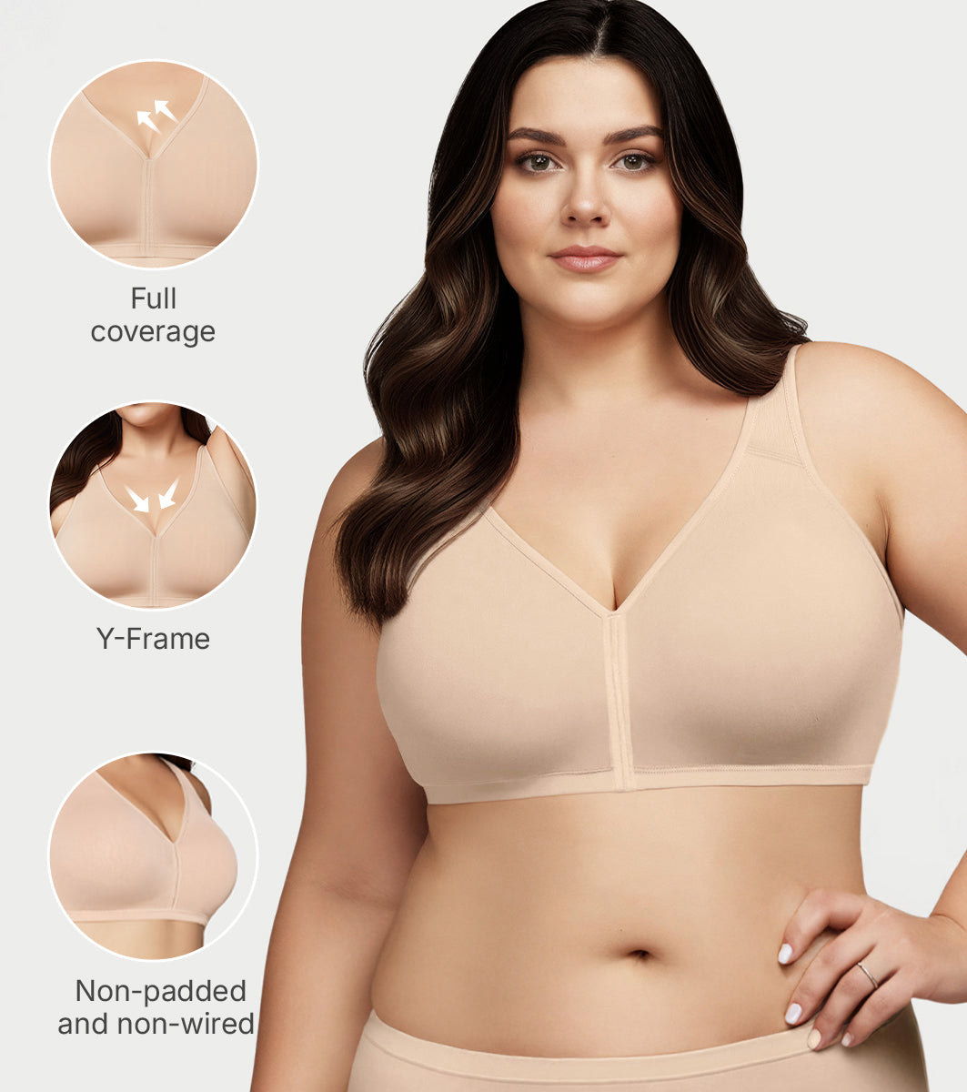 Enamor True Form Cotton Comfort Bra. Non-Padded, Wire-Free and Full Coverage - A124 (Pale Skin) - Image 3