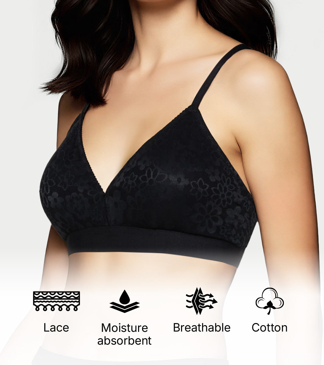 Enamor SMB04 Plunge Cup Non-Wired Bra, High Coverage (Black) - Image 10