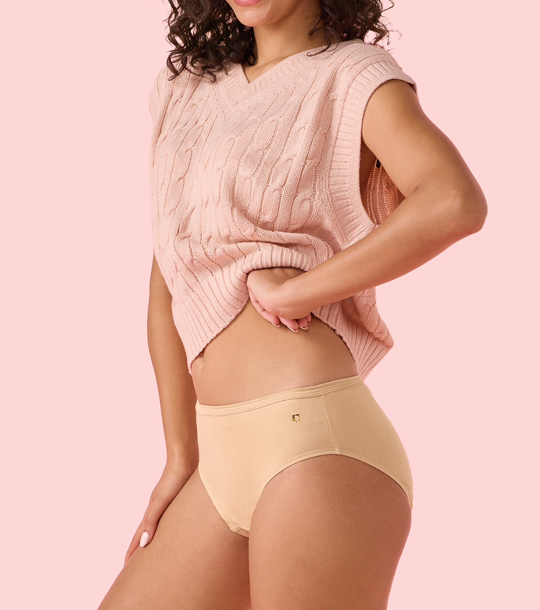 Enamor CH09 Chic Cotton, All Day Comfort, Mid Waist Hipster Panty for Women - Inner Elastic, Full Coverage - Pack of 3 (Multicolorsolid) - Image 4