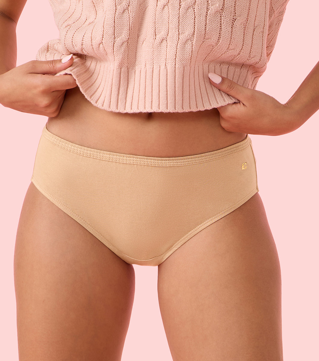 Enamor CH09 Chic Cotton, All Day Comfort, Mid Waist Hipster Panty for Women - Inner Elastic, Full Coverage - Pack of 3 (Multicolorsolid) - Image 5