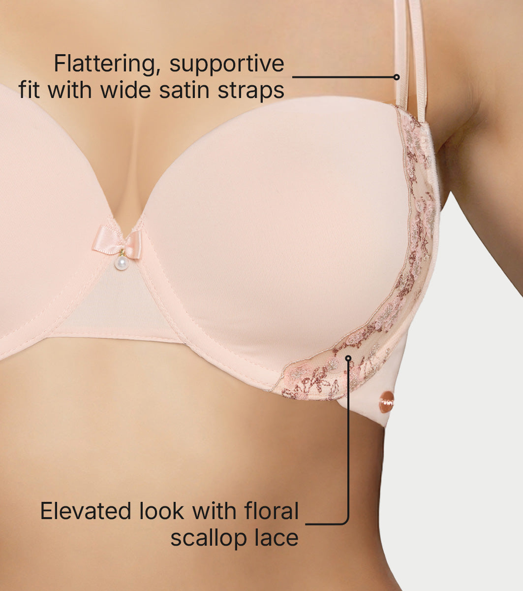 Enamor Plunge Curve Lift T Shirt Bra – Padded, Wired - FE28 (Blush) - Image 5
