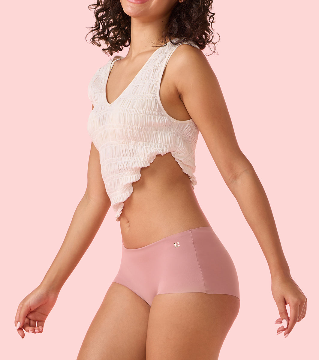 Enamor PS40 Innovations Invisi, All Day Comfort, Mid Waist Boyshorts Panty for Women - No Visible Panty Lines, Breathable, Sweat wicking, Free Cut, Full Coverage - Pack of 1 (Nostalgia Rose) - Image 7