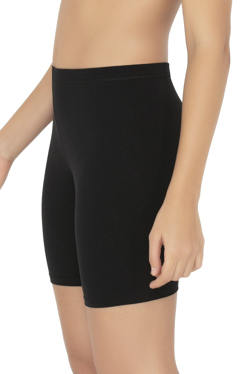 Smooth Mid-thigh Cotton Shortie Liner - Black - Image 2
