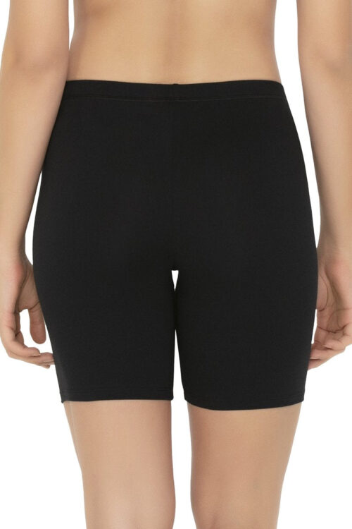 Smooth Mid-thigh Cotton Shortie Liner - Black