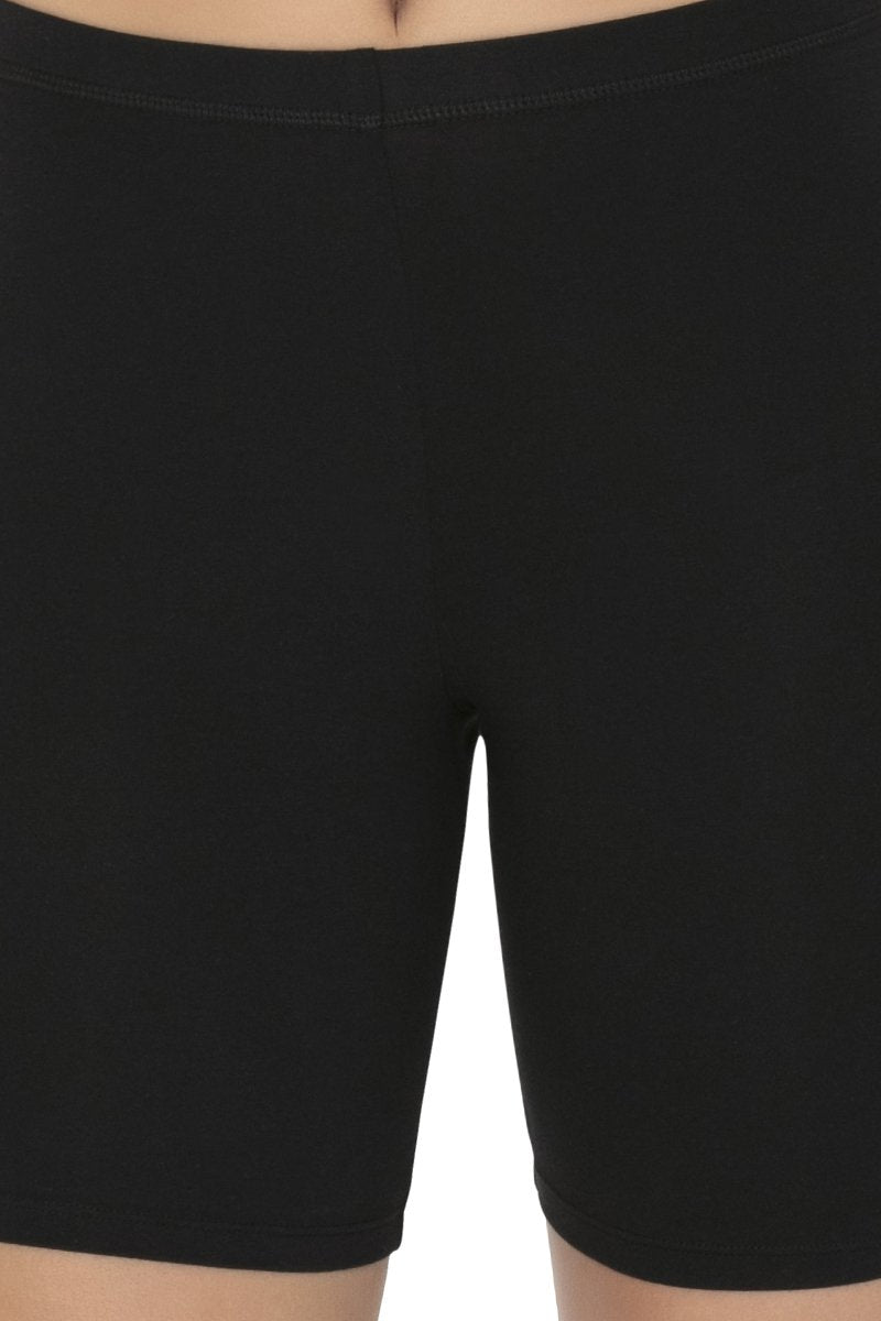 Smooth Mid-thigh Cotton Shortie Liner - Black - Image 4