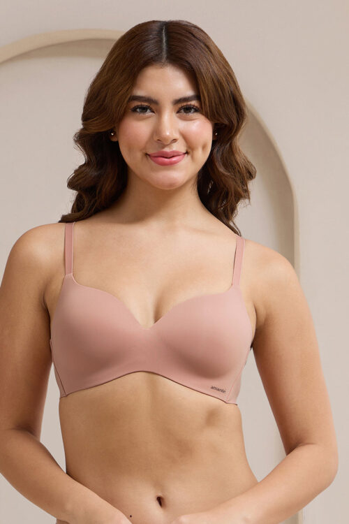 Bared Breezy Padded Non-Wired Bra - Cameo Brown