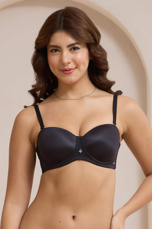 Radiant Padded Wired Strapless Bra - Black