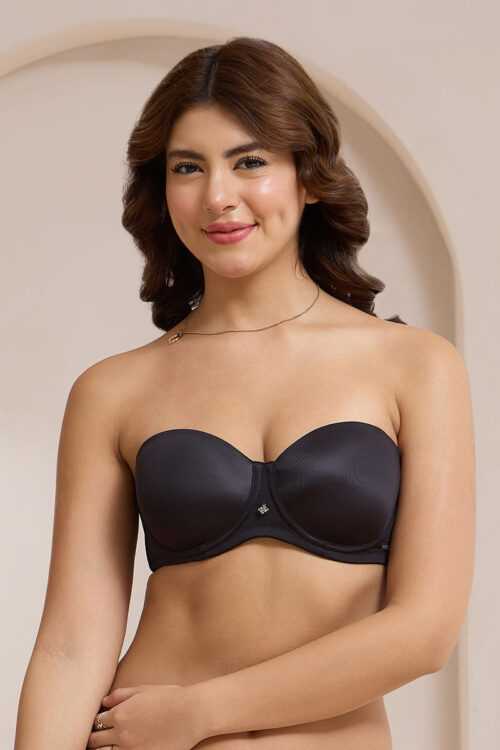 Radiant Padded Wired Strapless Bra - Black