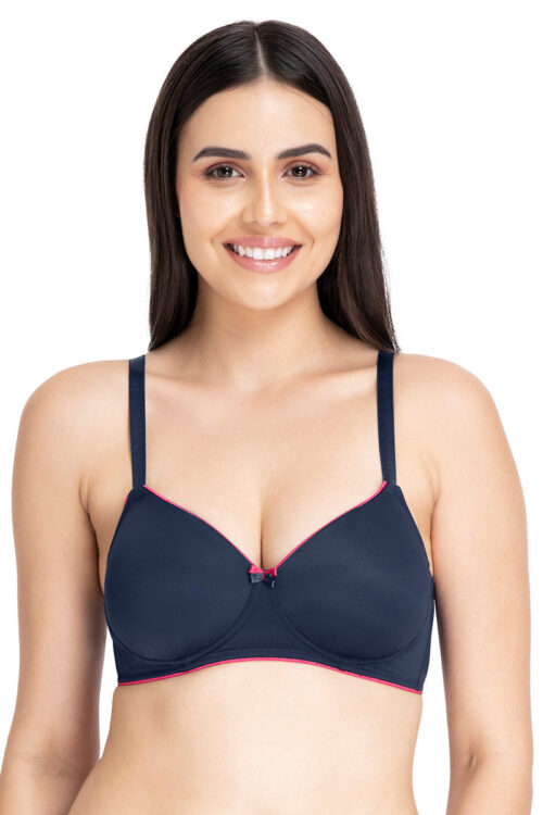 Casual Chic Solid Padded Non-Wired T-Shirt Bra