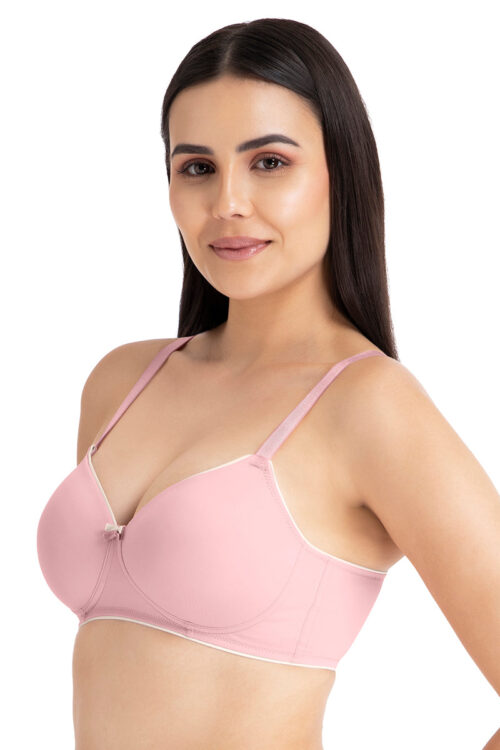 Casual Chic Solid Padded Non-Wired T-Shirt Bra